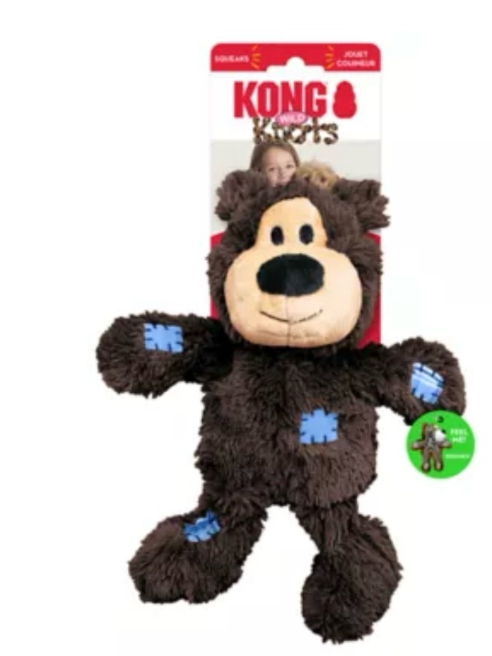 KONG Brown Plush Bear Dog Toy